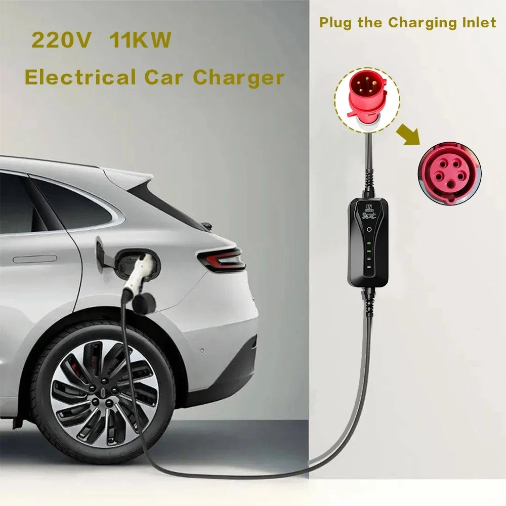 11kw 16a portátil ev carregado - Type 2 Portable Ev Charger 11Kw Cee avaliação e preço