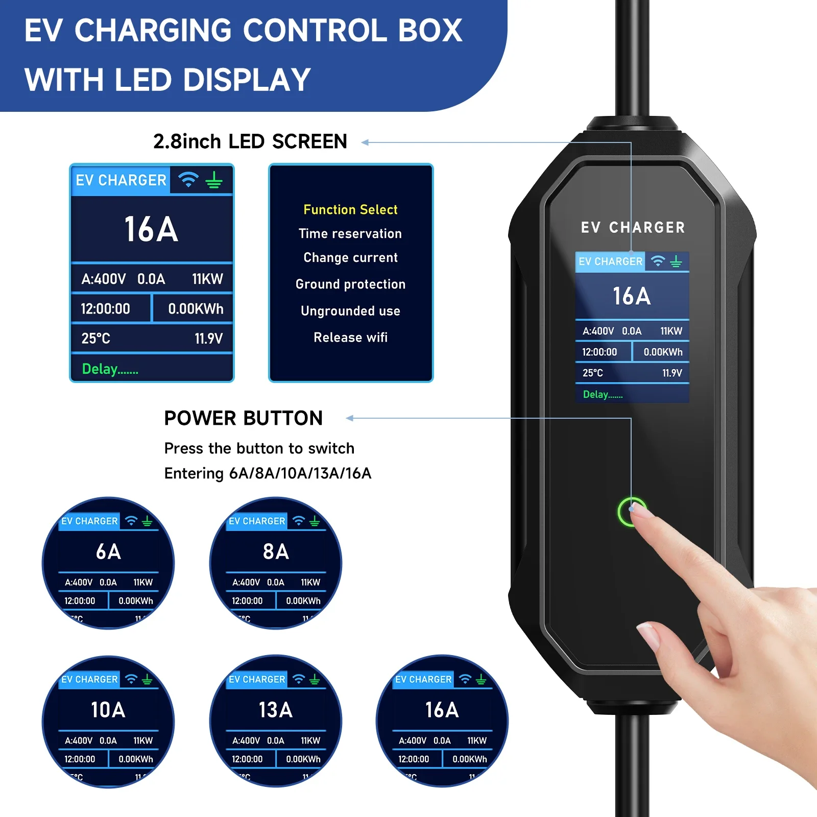 AFEEV Tipo 2 Carregador EV Por - Type 2 Portable Ev Charger 11Kw Cee avaliação e preço